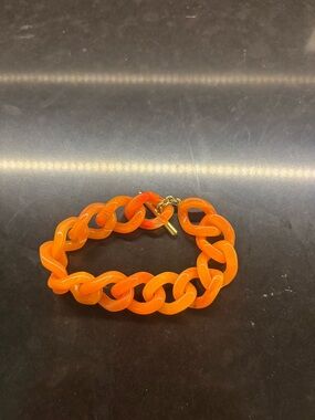 Bold Orange Chunky Chain Bracelet